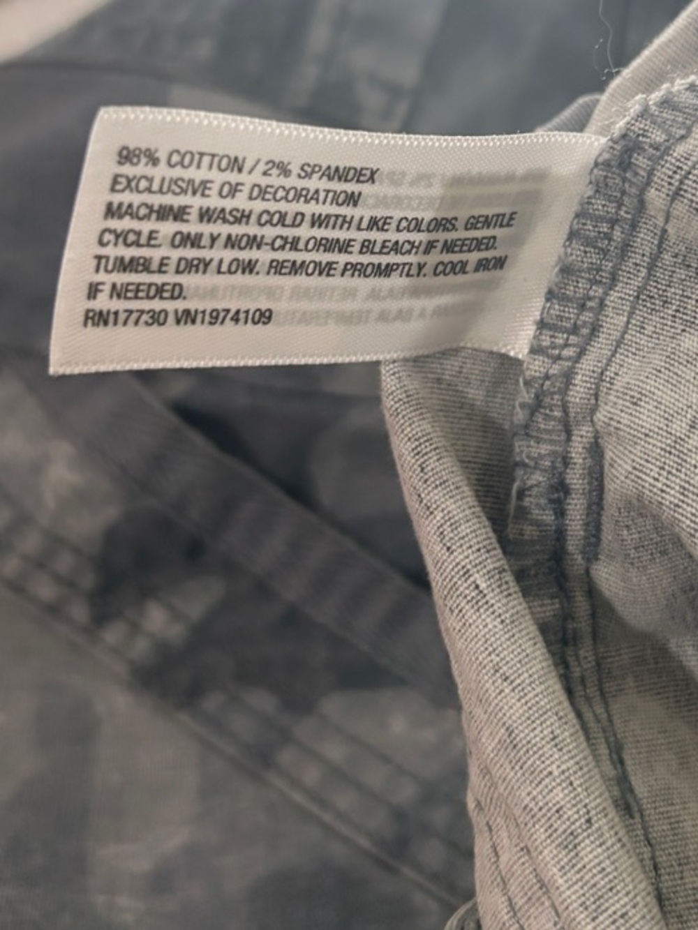Wild Fable Gray Camo Denim Mini Skirt Size Small Elastic Back Casual Utility - Picture 7 of 7